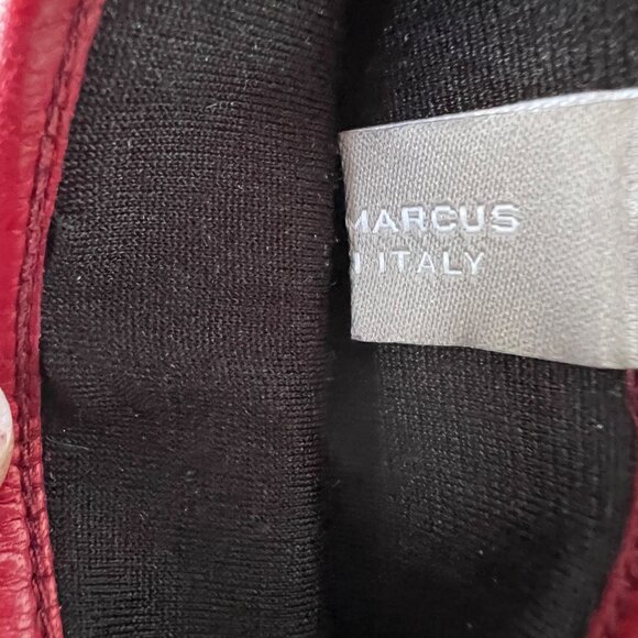 Neiman Marcus Red Leather Italian Gloves with Fringe, Size 7 1/2, Silk Lining EC - Picture 9 of 12